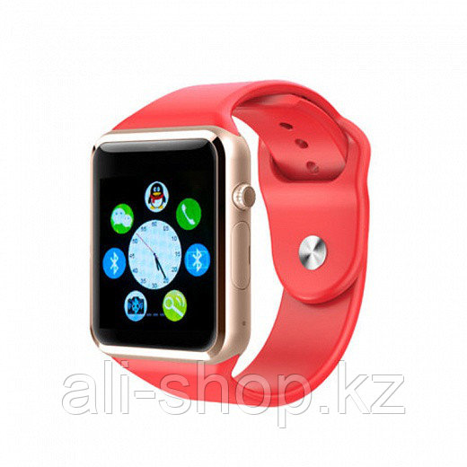 Умные часы Smart Watch A1 - серебро, красный ремешок - фото 1 - id-p113461818