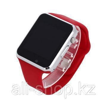 Умные часы Smart Watch A1 - серебро, красный ремешок - фото 3 - id-p113461818