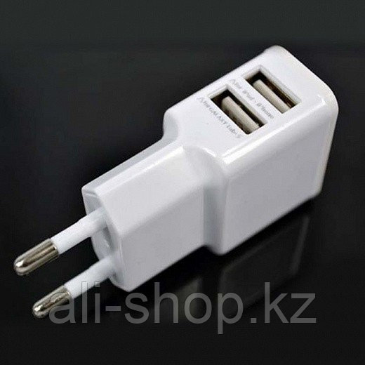 Зарядка на два USB для iPhone/iPad/Samsung -белая - фото 2 - id-p113461982