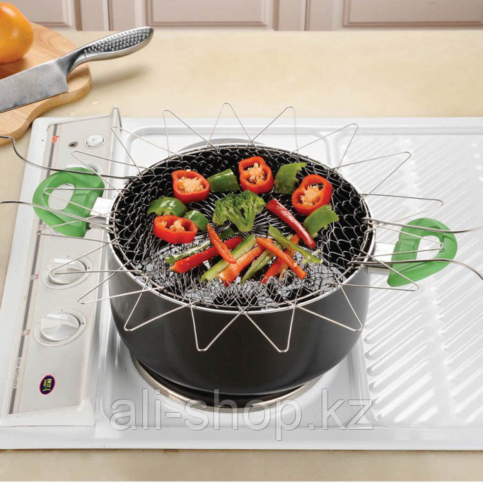 Складная решетка для приготовления пищи Chef Basket - фото 7 - id-p113462353