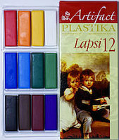 Пластика - полимерлі балшық жиынтығы LAPSI 12 классикалық түсті, 240г