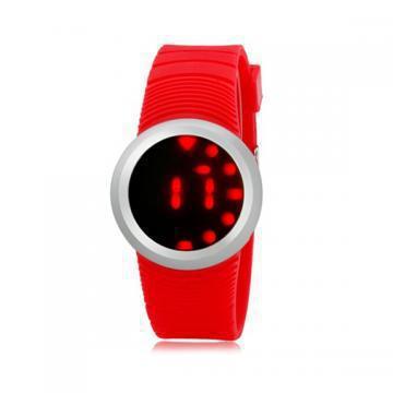 Ультратонкие силиконовые LED часы Nexer G1218 красные - фото 1 - id-p113462884