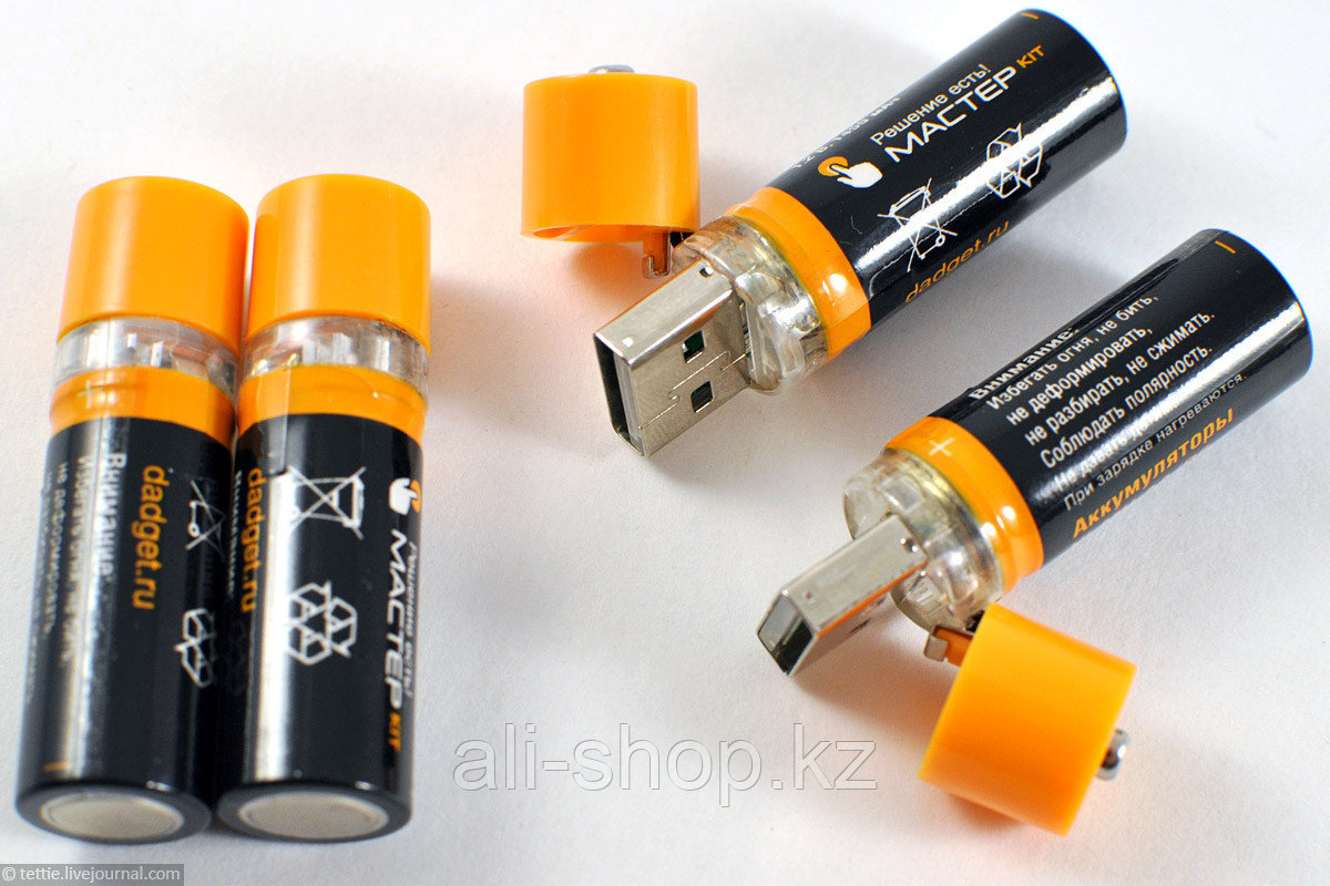 Аккумуляторы АА USB-батарейки, 2 шт. - фото 3 - id-p113463905