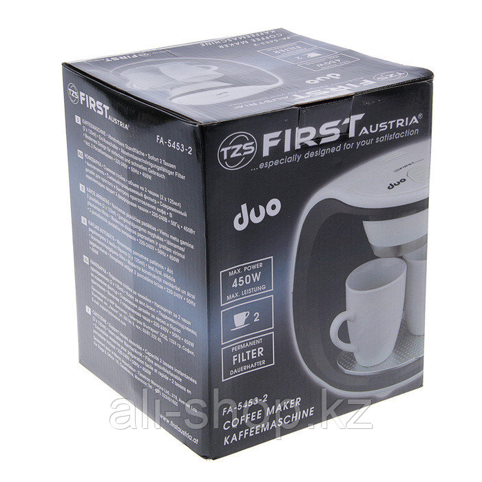 Кофеварка c фарфоровыми чашками FIRST 5453-2 - фото 6 - id-p113464233