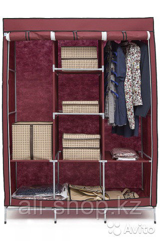 Мобильный тканевый шкаф Storage Wardrobe, синий - фото 4 - id-p113464743