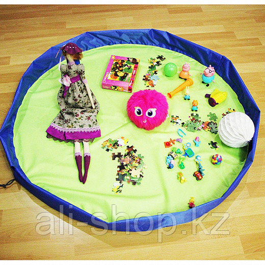 Сумка-коврик для игрушек Toy Bag (Той Бэг), 100 см - зелено-оранжевый Лимонно-Синий, 1000 - фото 5 - id-p113464382