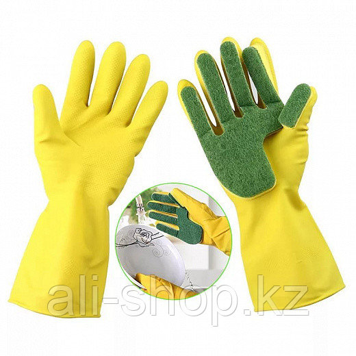 Перчатки с губкой для мытья посуды - фото 2 - id-p113464403