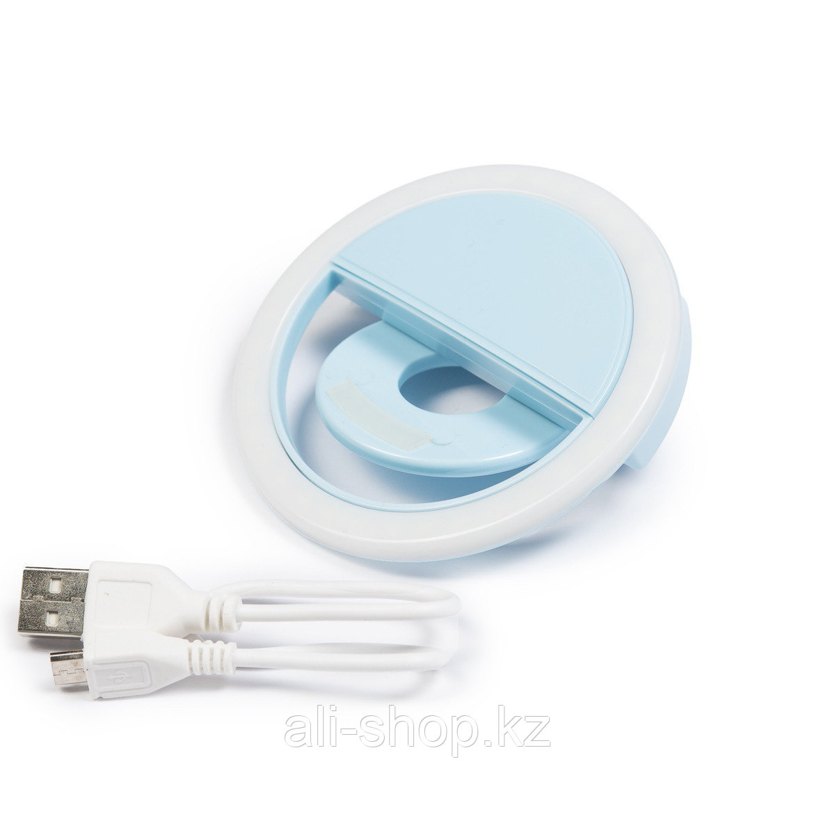 Селфи кольцо - Selfie Ring Light от USB, голубое - фото 4 - id-p113464434