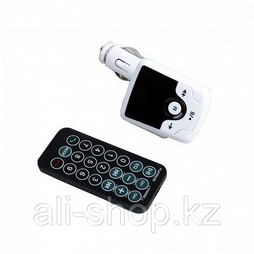 FM - трансмиттер, 12 В, USB/Mp3/WMA/AUX/MicroSD/Bluetooth, белый - фото 1 - id-p113465427