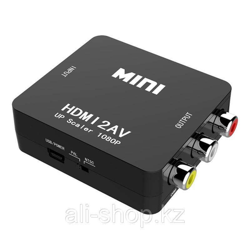 Переходник c HDMI на тюльпан (AV, RCA), черный - фото 2 - id-p113464928