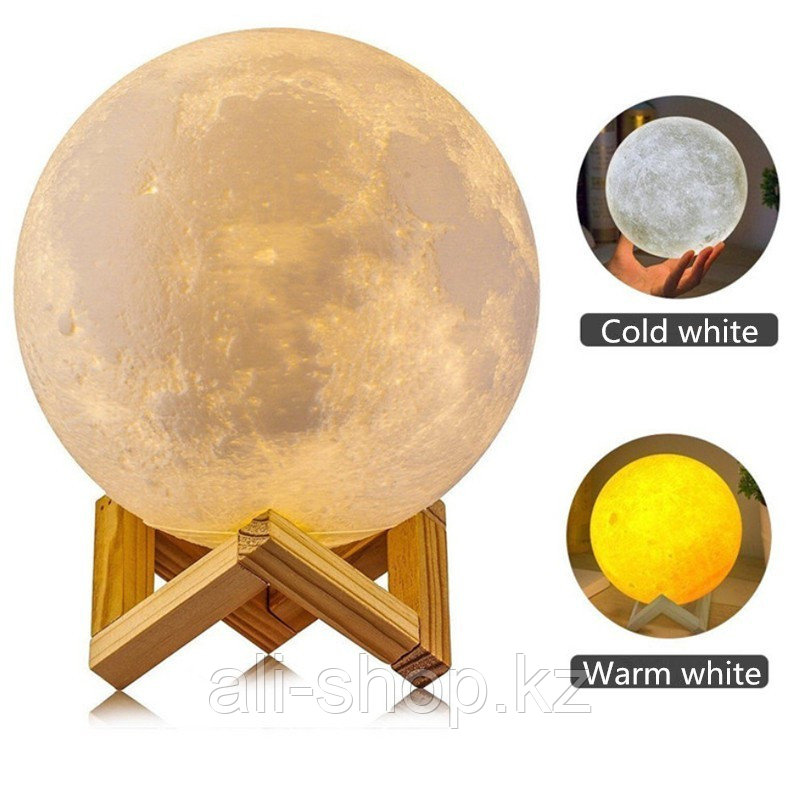 Шарообразный светильник ночник Луна 3D, шар 12 см - фото 2 - id-p113465639