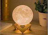 Шарообразный светильник ночник Луна 3D, шар 12 см, фото 7