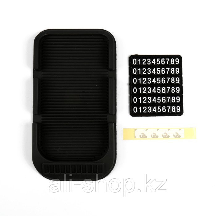Коврик противоскользящий 20x11 см, с номером телефона, черный, - фото 2 - id-p113466673