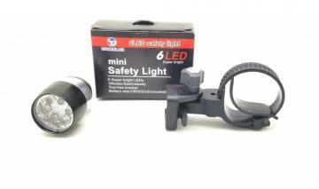 Мини-фонарь для велосипеда Mini Safety Light Dachelun 6 LED, чёрный - фото 1 - id-p113466694