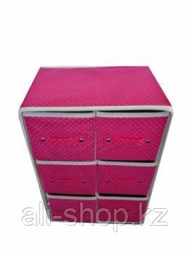 Портативный складной мини-комод, 6 отделений, розовый - фото 2 - id-p113466778