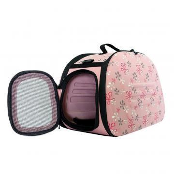 Складная сумка-переноска в цветочек для животных до 6 кг, розовый - фото 1 - id-p113467514