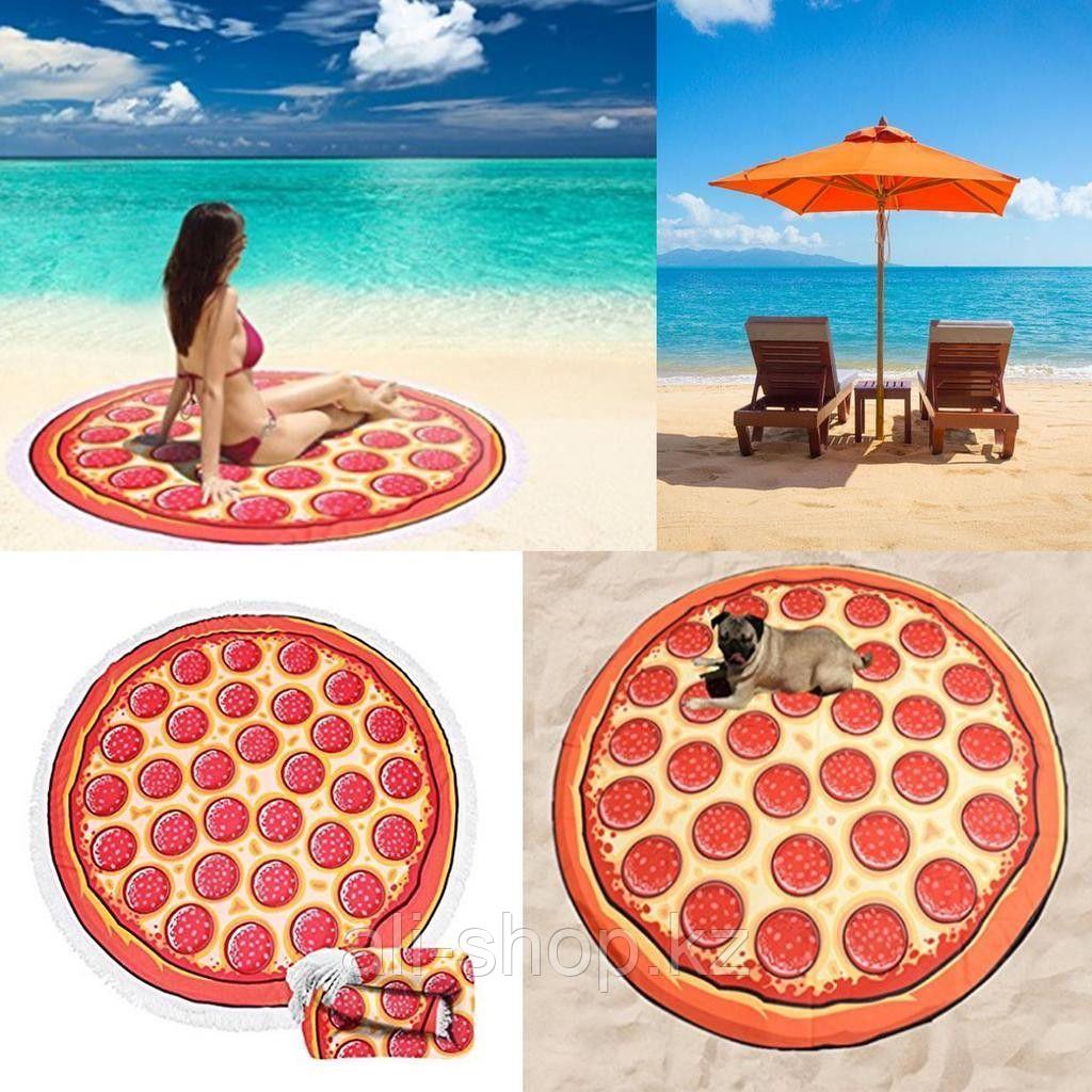 Махровое круглое пляжное полотенце - Пицца, 150 см - фото 4 - id-p113466284