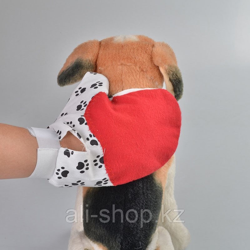 Двусторонняя рукавица для вычёсывания шерсти животных Pet Toy, красный - фото 3 - id-p113466322