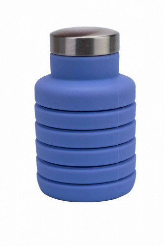Бутылка для воды силиконовая складная с крышкой, 500 мл, фиолетовая - фото 4 - id-p113467037
