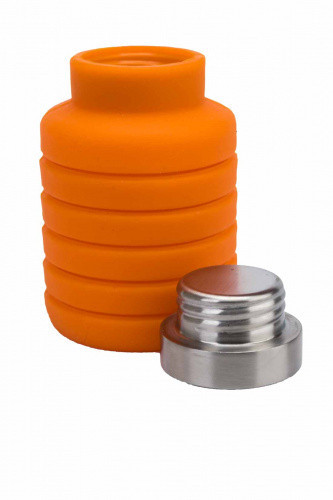 Бутылка для воды силиконовая складная с крышкой, 500 мл, оранжевая - фото 1 - id-p113467039