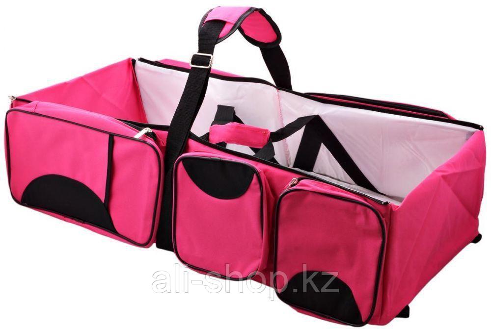Многофункциональная сумка для мам - детская кровать для путешествий, розовый-фуксия - фото 1 - id-p113467597