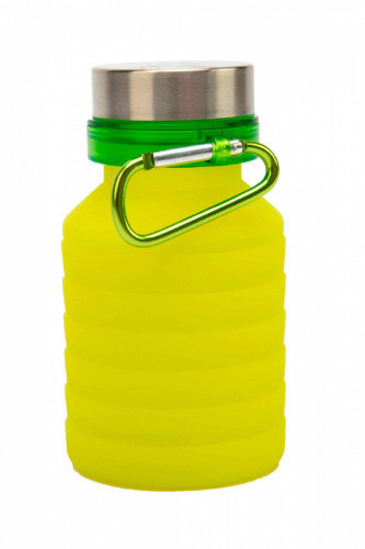 Бутылка для воды силиконовая складная с крышкой и карабином, 500 мл - фото 2 - id-p113467045