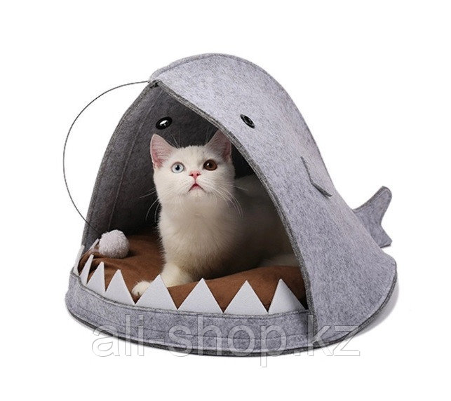 Домик-лежанка для домашних животных - Акула, серый - фото 1 - id-p113467788