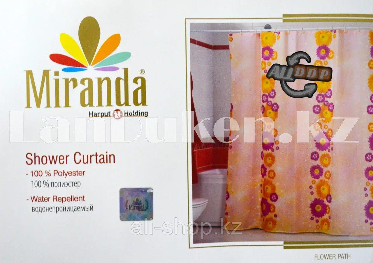 Водонепроницаемая тканевая шторка для ванной Miranda Flower Path Цветы 180*200 - фото 3 - id-p113468528