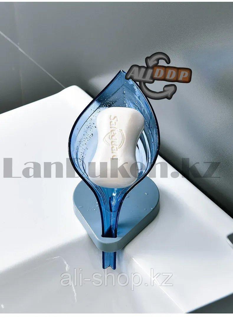 Мыльница для мыла с подставкой настольный на присосках пластиковый в форме лепестка в ассортименте - фото 6 - id-p113468581