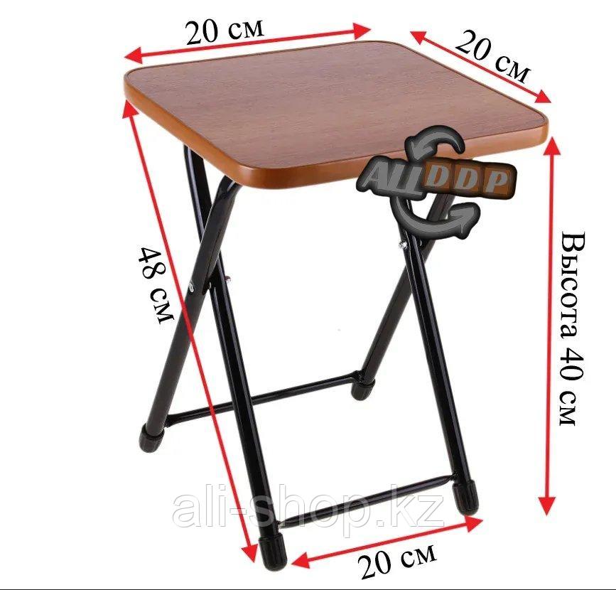 Табурет складной металлический с деревянным сиденьем Nika 5052 - фото 2 - id-p113468604