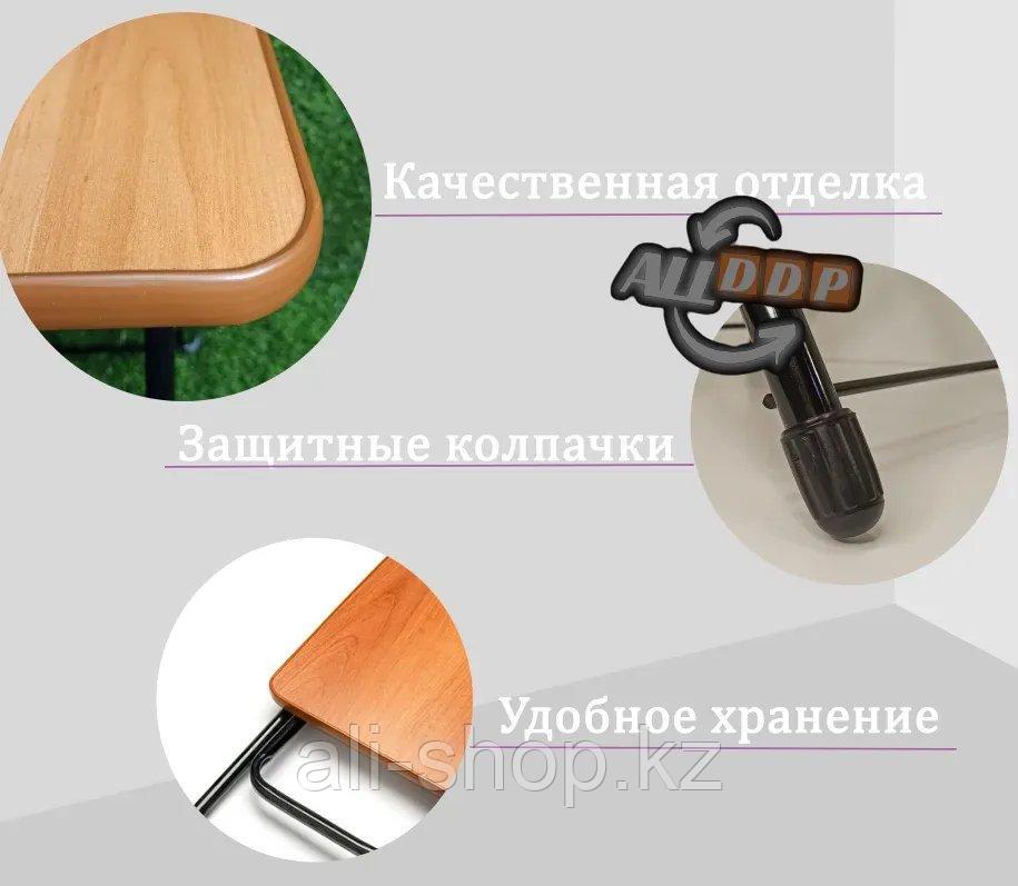 Табурет складной металлический с деревянным сиденьем Nika 5052 - фото 3 - id-p113468604