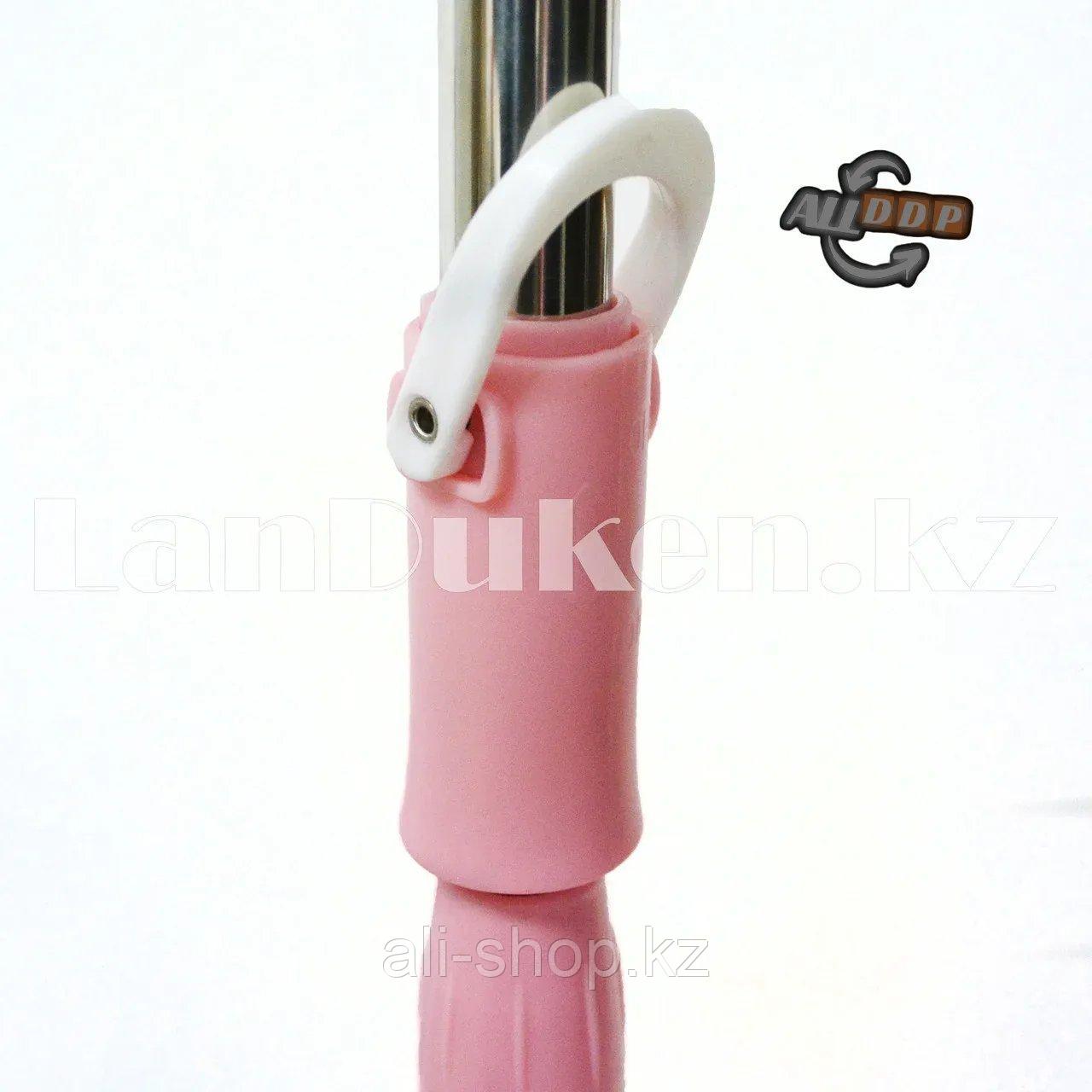 Набор для уборки двойное ведро с отжимом и швабра Split Bucket Magic Spinning Mop розовый - фото 7 - id-p113468612