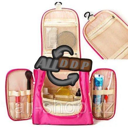 Органайзер для хранения косметики и аксессуаров складной подвесной Wosh bag розовый - фото 9 - id-p113468690