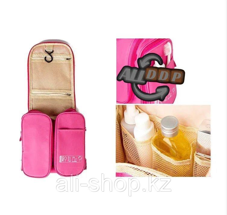 Органайзер для хранения косметики и аксессуаров складной подвесной Wosh bag розовый - фото 10 - id-p113468690
