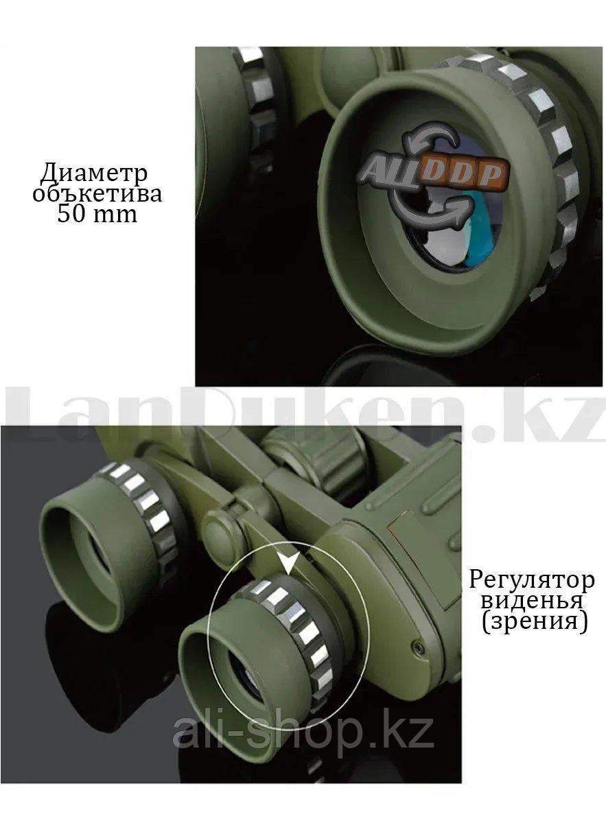 Бинокль с бинокулярный зумом и ночным виденьем тактический дальновидный до 1 000 м 60x50 HD BAK-4 зеленый - фото 5 - id-p113467975