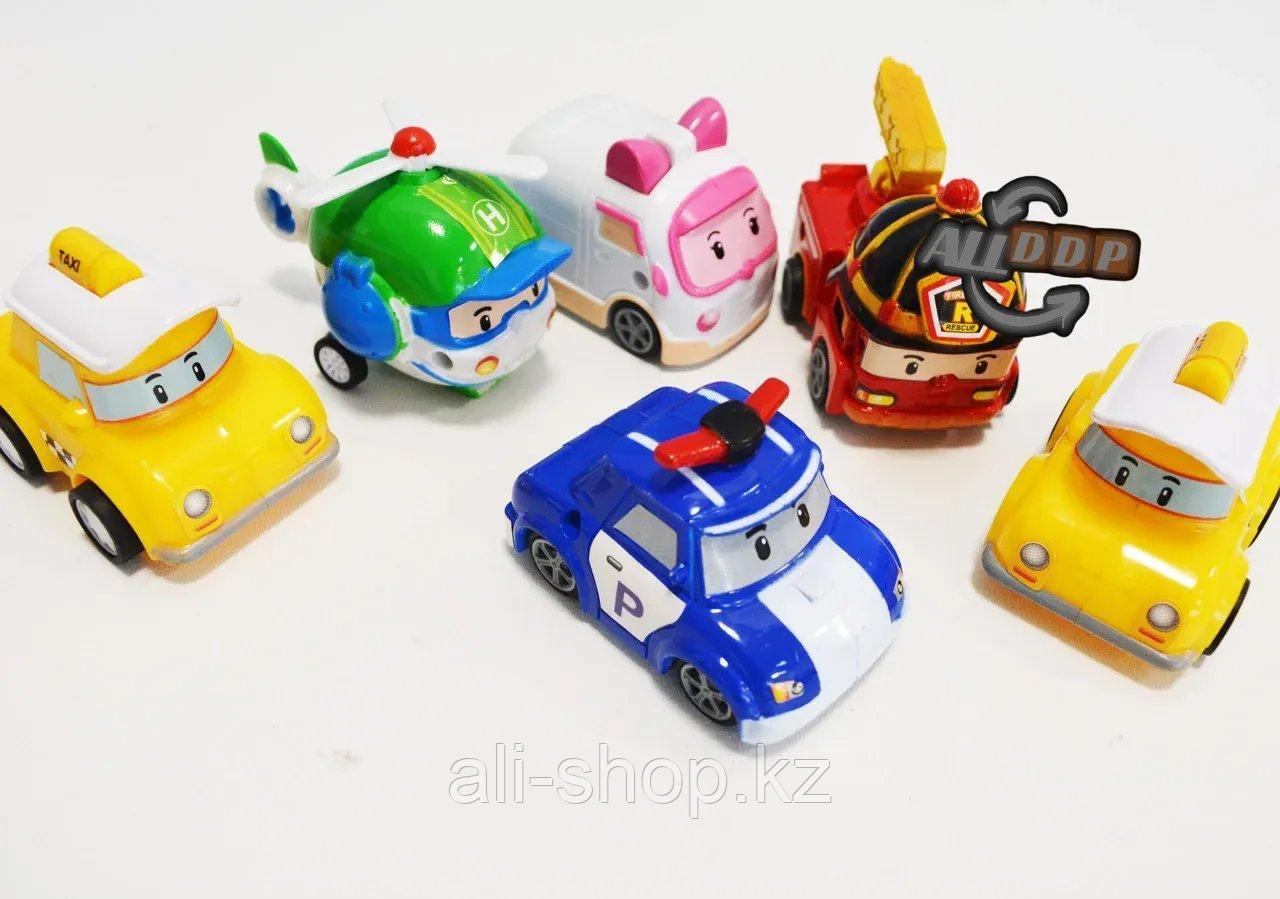 Игровой набор машинок Робокар Поли (6 машинок: 2 такси, 1 полицейский, 1 вертолет, 1 скорая и 1 пожарная) P4 - фото 4 - id-p113469263