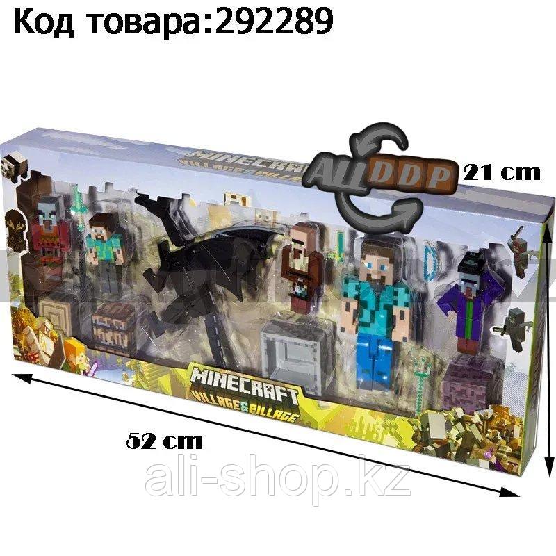 Набор фигурок игровой для детей из серии Майнкрафт "Minecraft" с полноразмерным драконом и Стивом 15 штук - фото 1 - id-p113469317