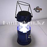 Ручной светодиодный фонарь 2 в 1 синий "Rechargeable Camping Lantern SH-5800T" с USB выходом, фото 2