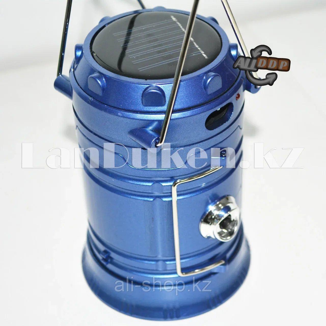 Ручной светодиодный фонарь 2 в 1 синий "Rechargeable Camping Lantern SH-5800T" с USB выходом - фото 5 - id-p113468147