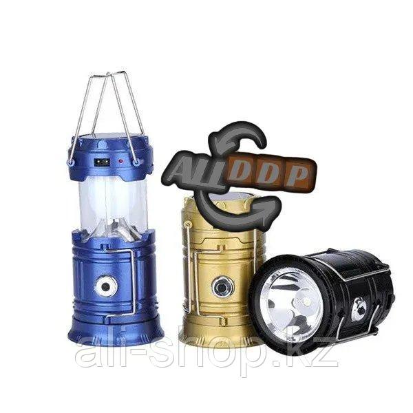 Ручной светодиодный фонарь 2 в 1 синий "Rechargeable Camping Lantern SH-5800T" с USB выходом - фото 9 - id-p113468147