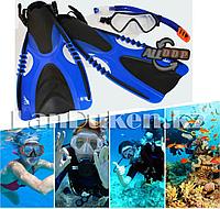 Набор для плавания Seals с чехлом (дыхательная трубка и маска, ласты) синий 00294B