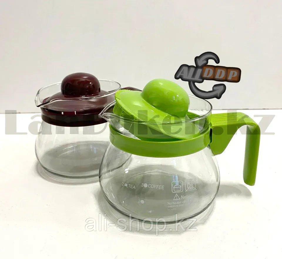 Чайник заварочный стеклянный с удобной ручкой для заварки кофе, чая 500 мл XY-501 в ассортименте - фото 3 - id-p113469059