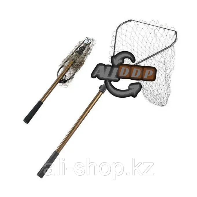Подсак для рыбалки складной с телескопической ручкой треугольный от 80 до 215 см - фото 1 - id-p113468252