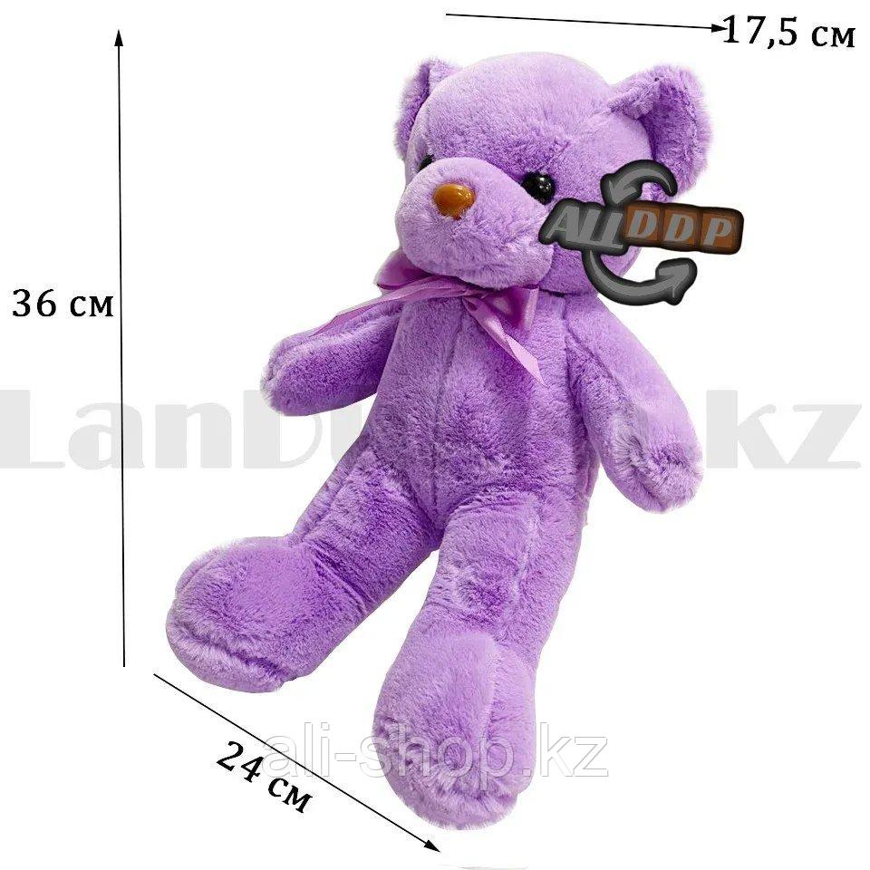 Мягкая игрушка мишка Нестор с бантиком 36 см фиолетовый - фото 2 - id-p113469475