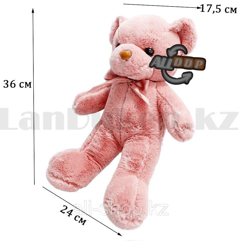 Мягкая игрушка мишка Нестор с бантиком 36 см светло-розовый - фото 2 - id-p113469476