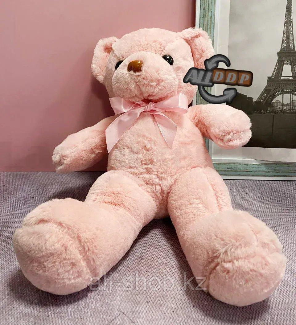 Мягкая игрушка мишка Нестор с бантиком 36 см светло-розовый - фото 6 - id-p113469476