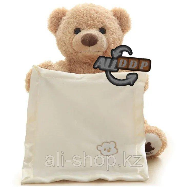Мягкая игрушка мишка играющий в прятки на батарейках со звуковыми эффектами на русском медвежонок Gund бежевый - фото 1 - id-p113469501