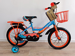 Велосипед Phoenix оранжево - голубой оригинал детский с холостым ходом 16 размер
