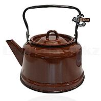 Чайник для кипячения воды эмалированный 3,5 литра коричневый
