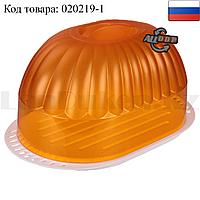 Хлебница для хранения хлебобулочных изделий "Дар" пластиковая прозрачная крышка (оранжевая)